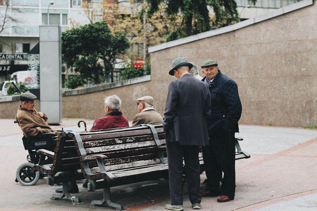 elderly people socializing